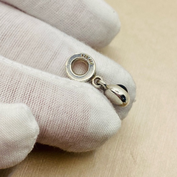 EUC Pandora 790537O Sterling Silver Onyx Cabochon Dangle Charm - Picture 8 of 9